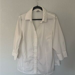 Worthington Women's Stretch Plus Size White Button Down Shirt Size 2X